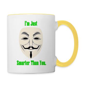 Hacker - Tasse zweifarbig - Weiß/Gelb - Rechts