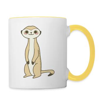 Suricates - Mug contrasté - blanc/jaune - Droite