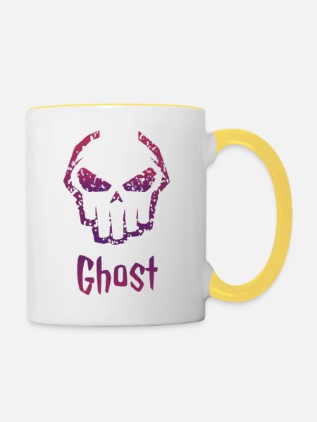 Ghost funny desgin tishirt - Tasse zweifarbig - Weiß/Gelb
