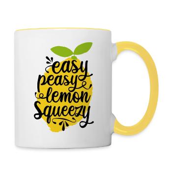 Easy Peasy Lemon Squeezy - Tasse zweifarbig - Weiß/Gelb - Rechts