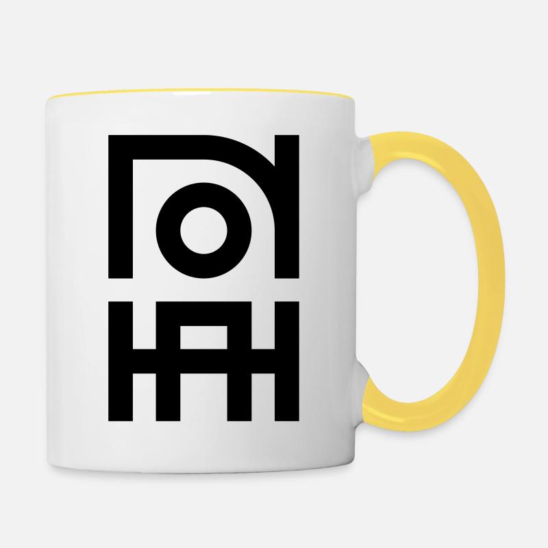 noah full - Contrasting Mug - white/yellow