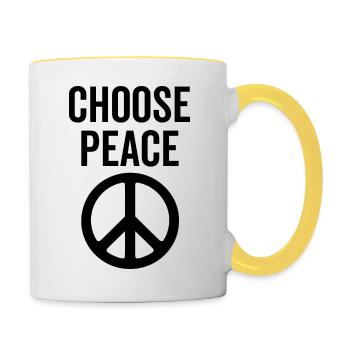 Choisissez la paix - Mug contrasté - blanc/jaune - Droite