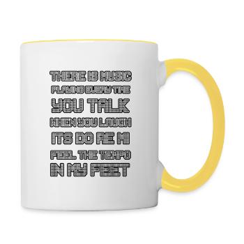 married to your melody - Tasse zweifarbig - Weiß/Gelb - Rechts