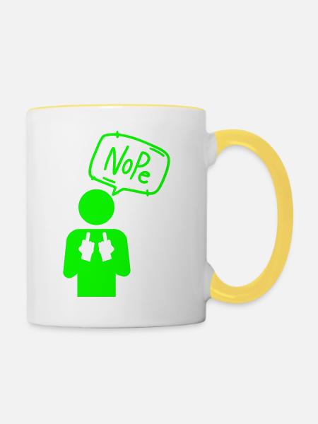 Nope - Tasse zweifarbig - Weiß/Gelb