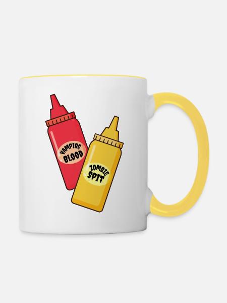 Monströse Gewürze - Tasse zweifarbig - Weiß/Gelb