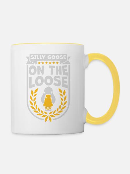 goose on the loose - Tasse zweifarbig - Weiß/Gelb