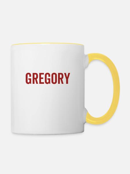 Kein Gregory Kein Leben - Tasse zweifarbig - Weiß/Gelb