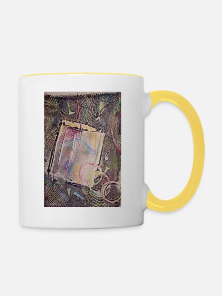 Brief - Tasse zweifarbig - Weiß/Gelb