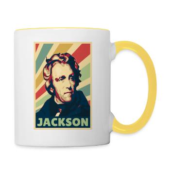 Andrew Jackson Vintage Colors - Contrasting Mug - white/yellow - Right