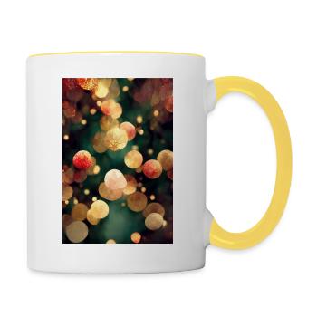 Lumières BG de Noël - Mug contrasté - blanc/jaune - Droite