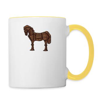 Hacking because Punching People is Frowned Upon - Contrasting Mug - white/yellow - Right