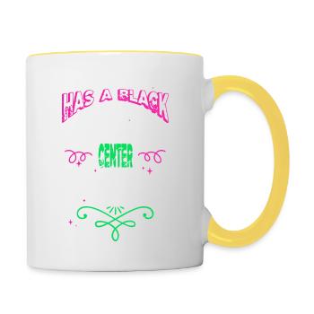 cool funny earth birthday birthday present - Contrasting Mug - white/yellow - Right
