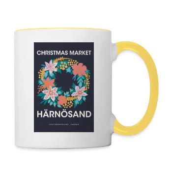 Weihnachtsmarkt Harnosand Poster Sweden 1960 - Tasse zweifarbig - Weiß/Gelb - Rechts