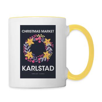 Weihnachtsmarkt Karlstad Poster Sweden 1960 - Tasse zweifarbig - Weiß/Gelb - Rechts