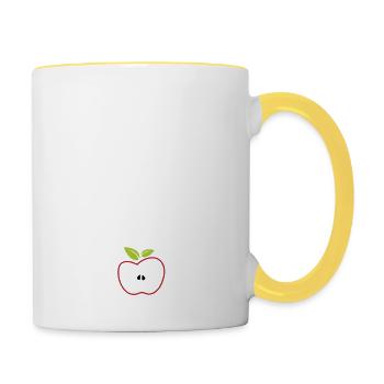 Pomme pomme girl - Mug contrasté - blanc/jaune - Droite