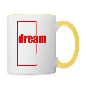big bream big act - Mug contrasté - blanc/jaune - Droite