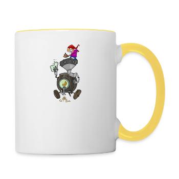 Travaillez intelligemment - Mug contrasté - blanc/jaune - Droite