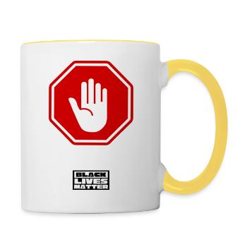 BLM 1 - Tasse zweifarbig - Weiß/Gelb - Rechts