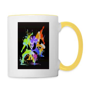 HipHop Dancer - b-boying bboy - Tasse zweifarbig - Weiß/Gelb - Rechts