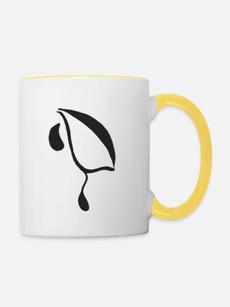 Ein weiterer Eyelagrimas - Tasse zweifarbig - Weiß/Gelb
