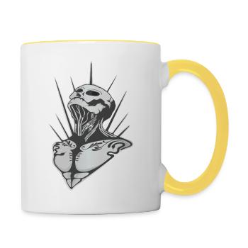 Skull - Tasse zweifarbig - Weiß/Gelb - Rechts