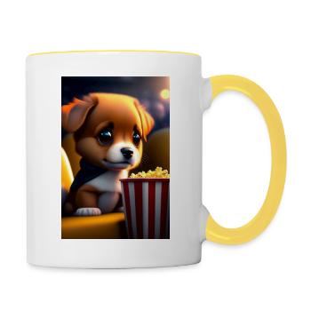 "Peanut" - Mug contrasté - blanc/jaune - Droite