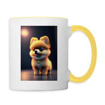"Princesse" - Mug contrasté - blanc/jaune - Droite