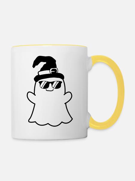 ghost cool - Tasse zweifarbig - Weiß/Gelb