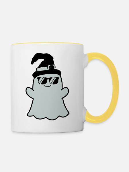 ghost cool - Tasse zweifarbig - Weiß/Gelb
