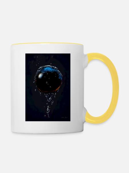 Tropfen plasma 1 - Tasse zweifarbig - Weiß/Gelb