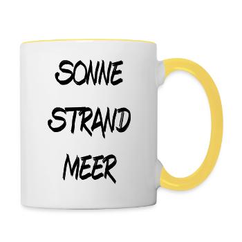 Strand Shirt Urlaub - Tasse zweifarbig - Weiß/Gelb - Rechts