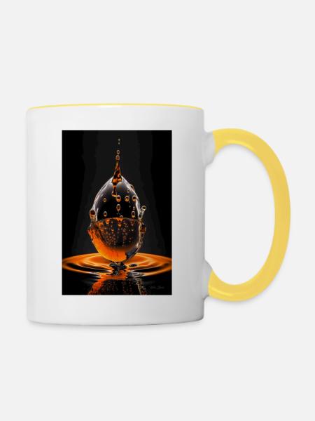 Tropfen orange 4 - Tasse zweifarbig - Weiß/Gelb