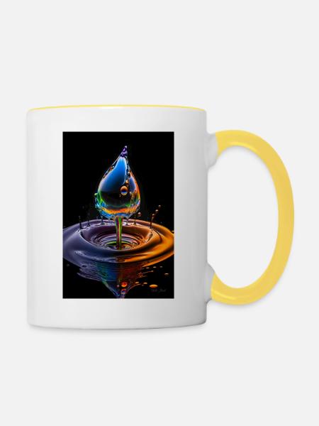 Tropfen neon 4 - Tasse zweifarbig - Weiß/Gelb