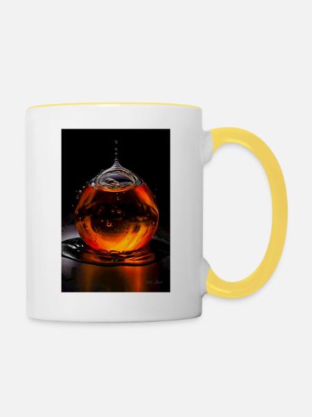 Tropfen orange 6 - Tasse zweifarbig - Weiß/Gelb