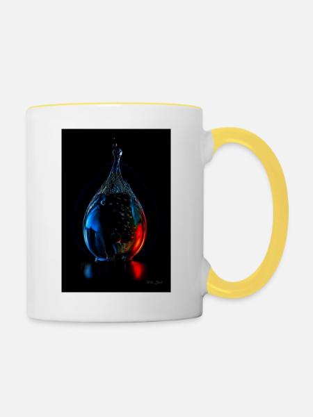 Tropfen plasma 7 - Tasse zweifarbig - Weiß/Gelb