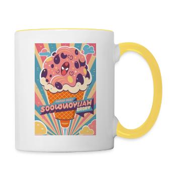 icecream style - Mug contrasté - blanc/jaune - Droite