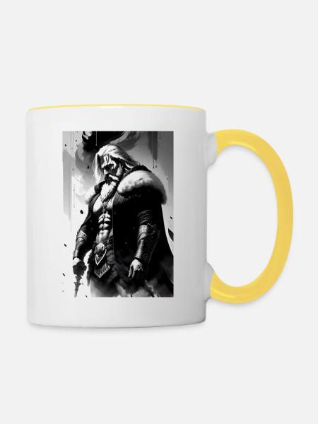 Odin - Tasse zweifarbig - Weiß/Gelb