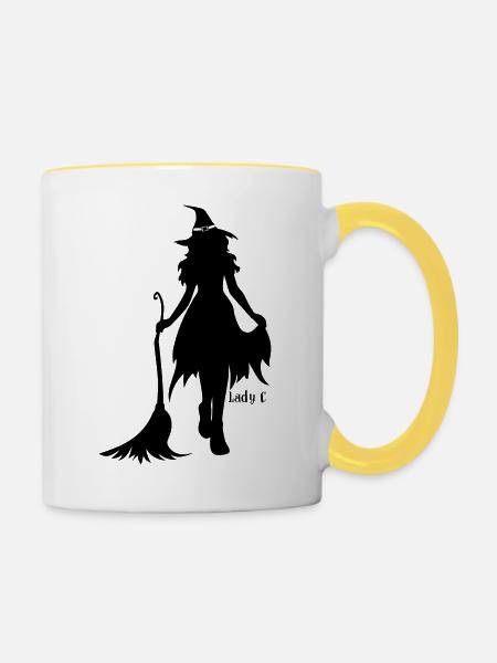 lady - Tasse zweifarbig - Weiß/Gelb