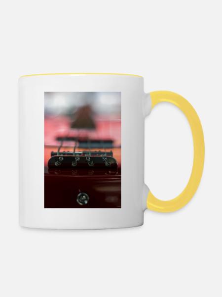 Gitarre - Tasse zweifarbig - Weiß/Gelb