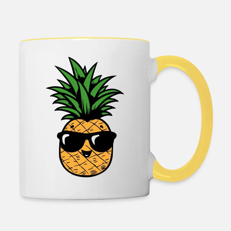 Ananas frais - Mug contrasté - blanc/jaune