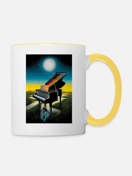 Wassermusik - Tasse zweifarbig - Weiß/Gelb