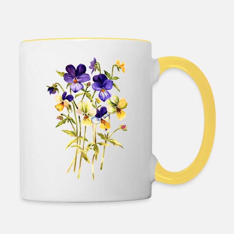 Fleur - Mug contrasté - blanc/jaune