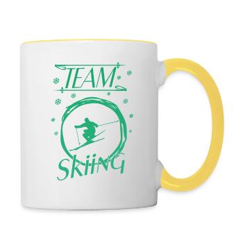 Skiing - Tasse zweifarbig - Weiß/Gelb - Rechts