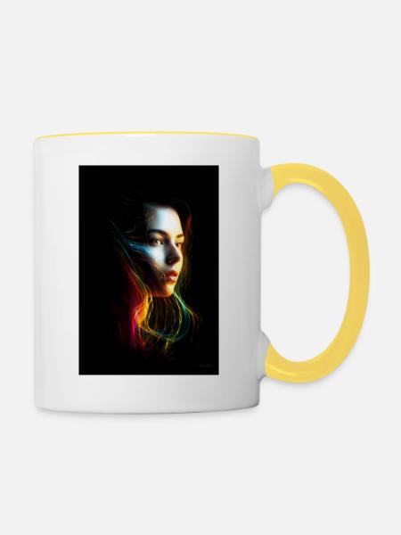 Sinnlich 2 - Tasse zweifarbig - Weiß/Gelb