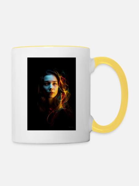 Sinnlich 3 - Tasse zweifarbig - Weiß/Gelb