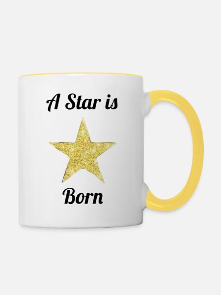 Rock Star - Tasse zweifarbig - Weiß/Gelb