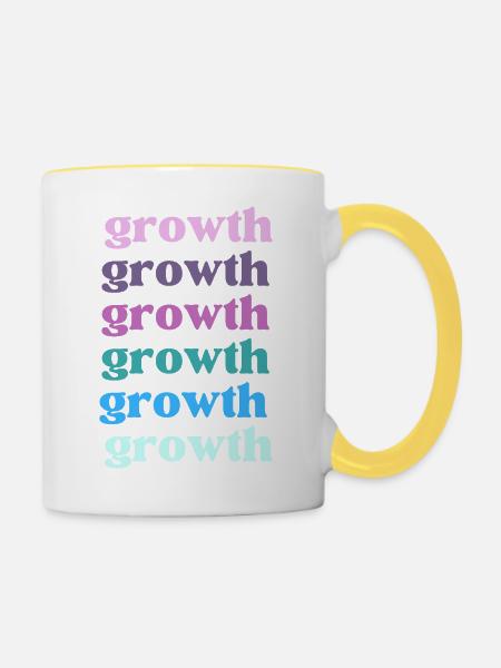 Inspirierende Worte - Tasse zweifarbig - Weiß/Gelb