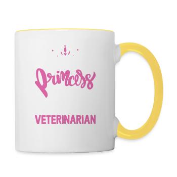 Forget Princess I Want To Be A Veterinarian Vet Te - Tasse zweifarbig - Weiß/Gelb - Rechts