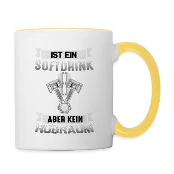 2.0 LITER IST KEIN HUBRAUM | TUNING DESIGN - Tasse zweifarbig - Weiß/Gelb - Rechts