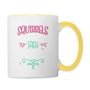 present idea funny happy bday fun funny sayings - Tasse zweifarbig - Weiß/Gelb - Rechts